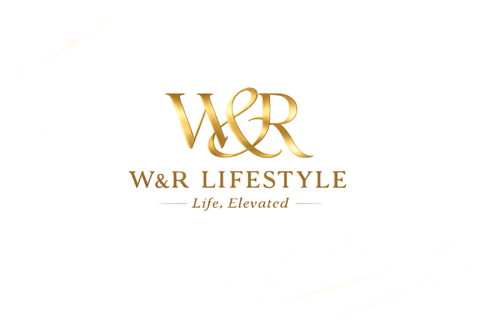 Gold logo and text 'W&R Lifestyle' on a white background